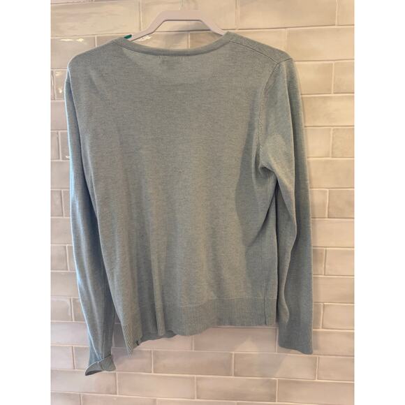 Merona Cardigan Light Blue Gem Collar SIze L - Picture 4 of 5